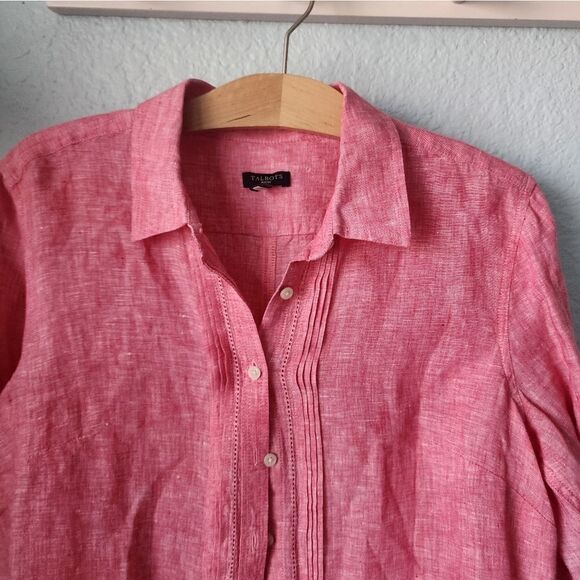Talbots linen button down shirt blouse - Picture 2 of 9